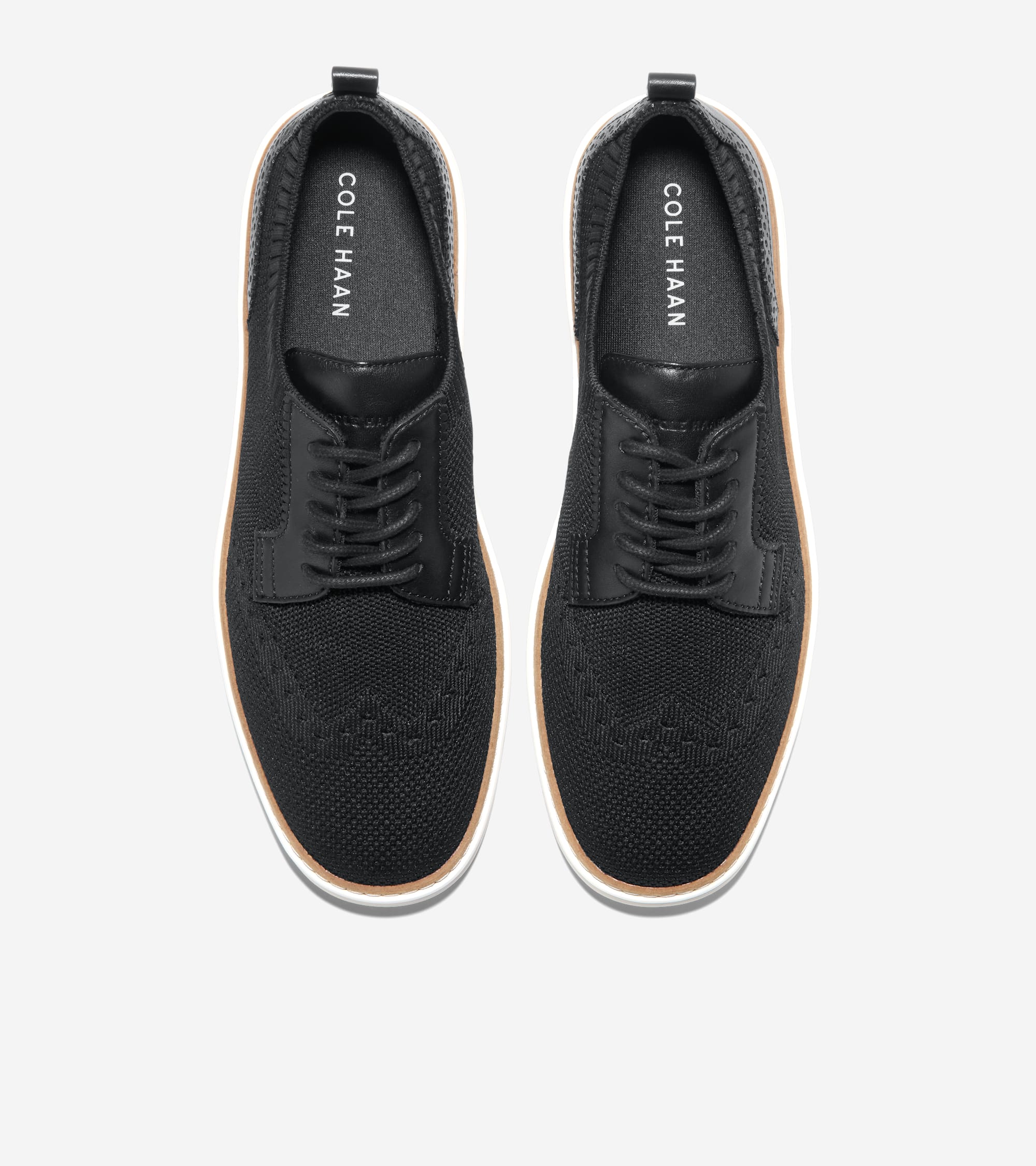 W33214:BLACK KNIT/LEATHER/IVORY