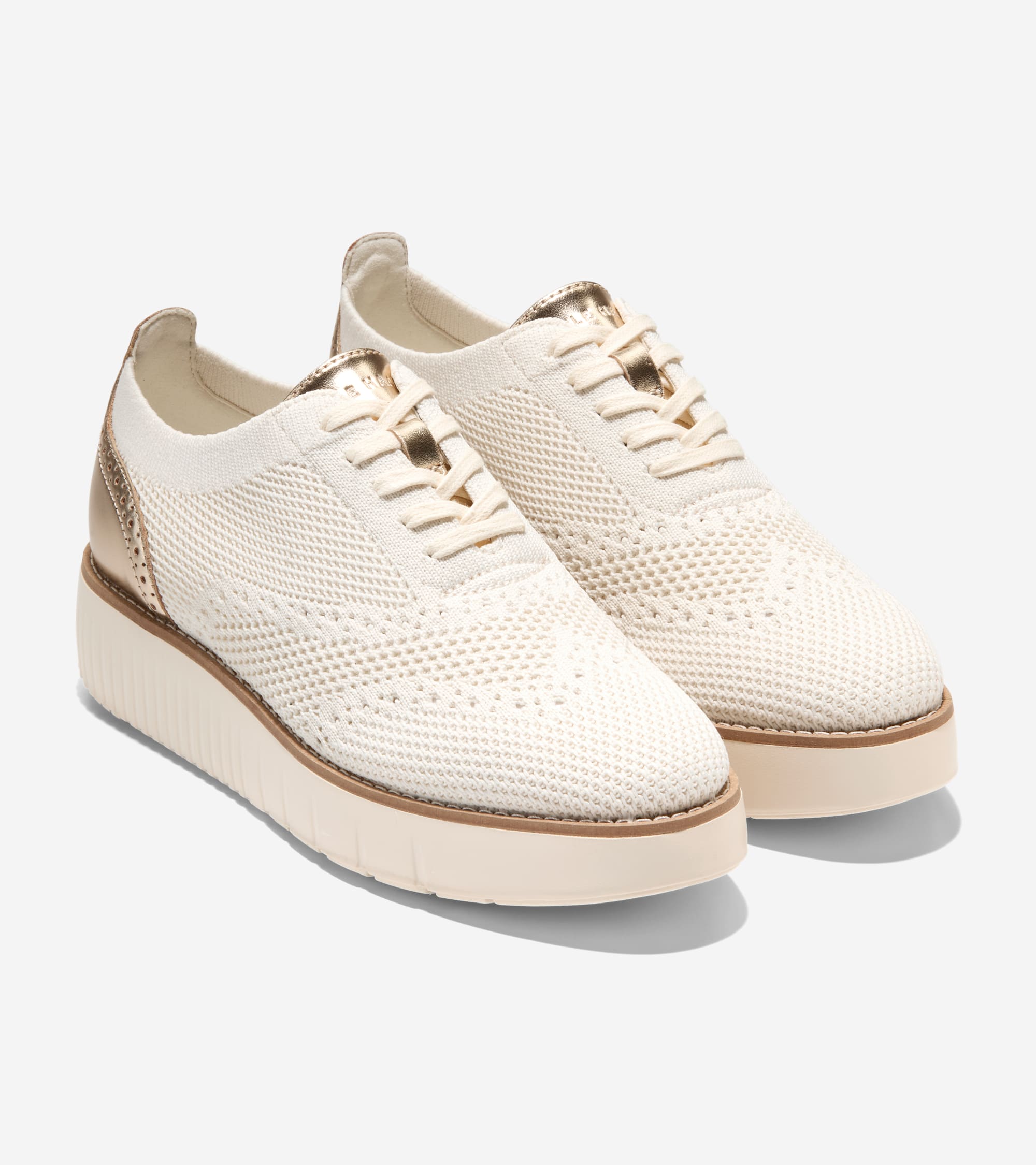 W31970:IVORY KNIT/SOFT GOLD METALLIC/IVORY