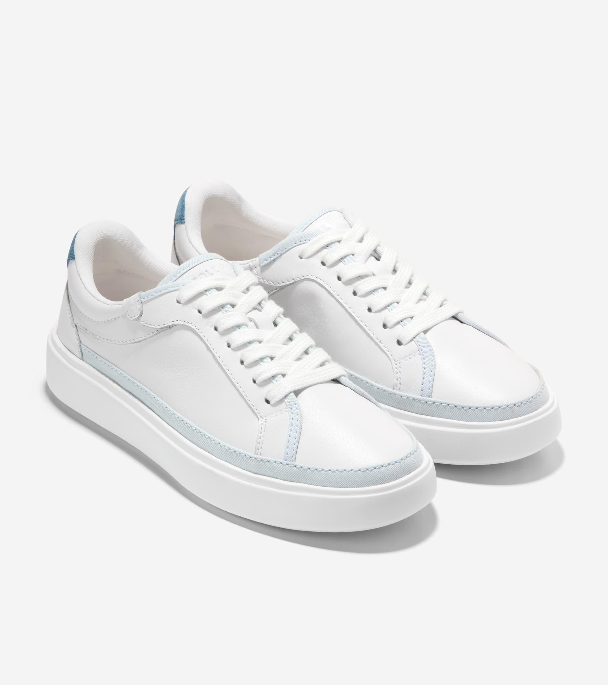 W37860:WHITE LEATHER / PROVINCIAL BLUE SUEDE / BALLAD BLUE