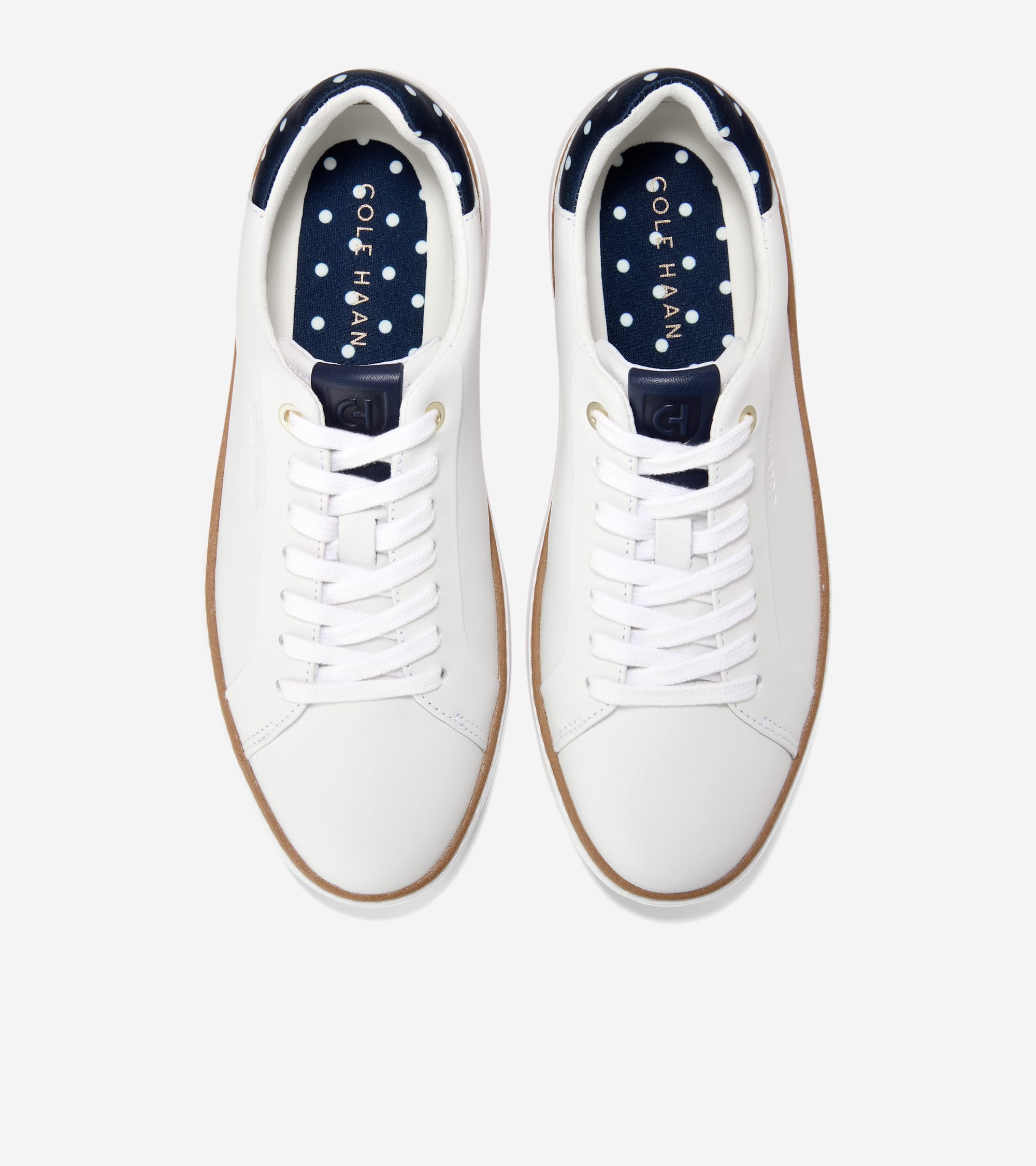 W33830:WHITE LTR/NAVY/WHITE POLKA DOT