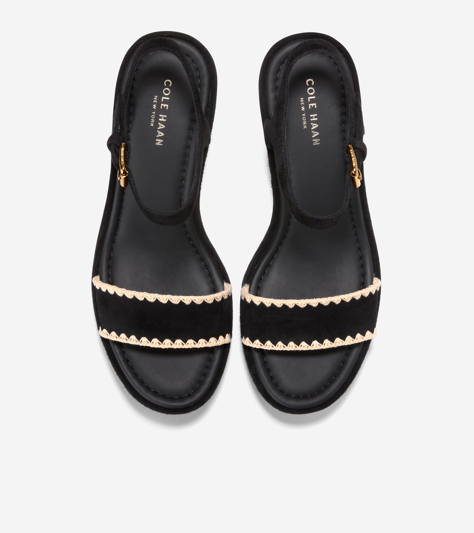 W36996:BLACK SUEDE / NATURAL RAFFIA