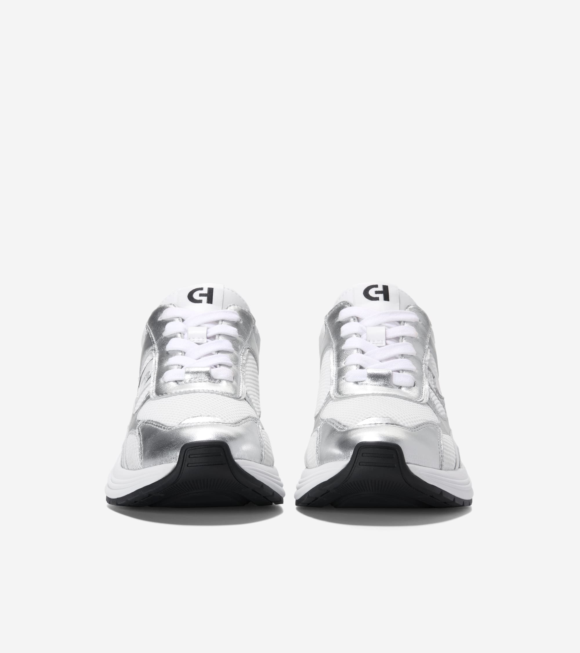 W33840:WHITE MESH/WHITE/SILVER METALLIC LTR