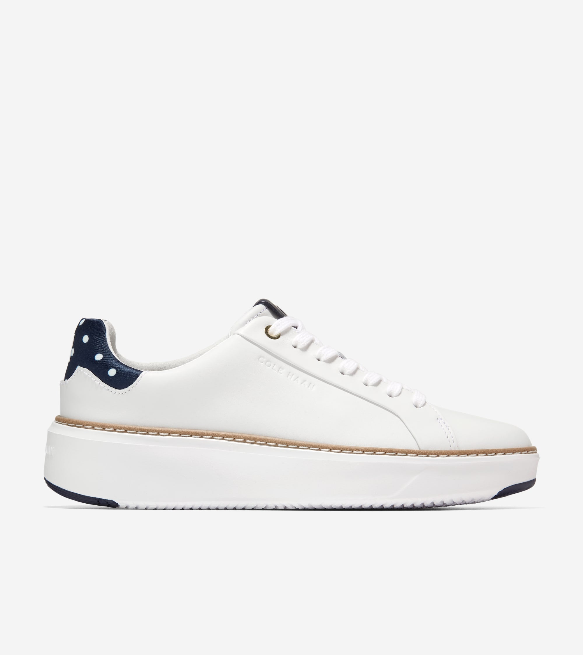 W33830:WHITE LTR/NAVY/WHITE POLKA DOT