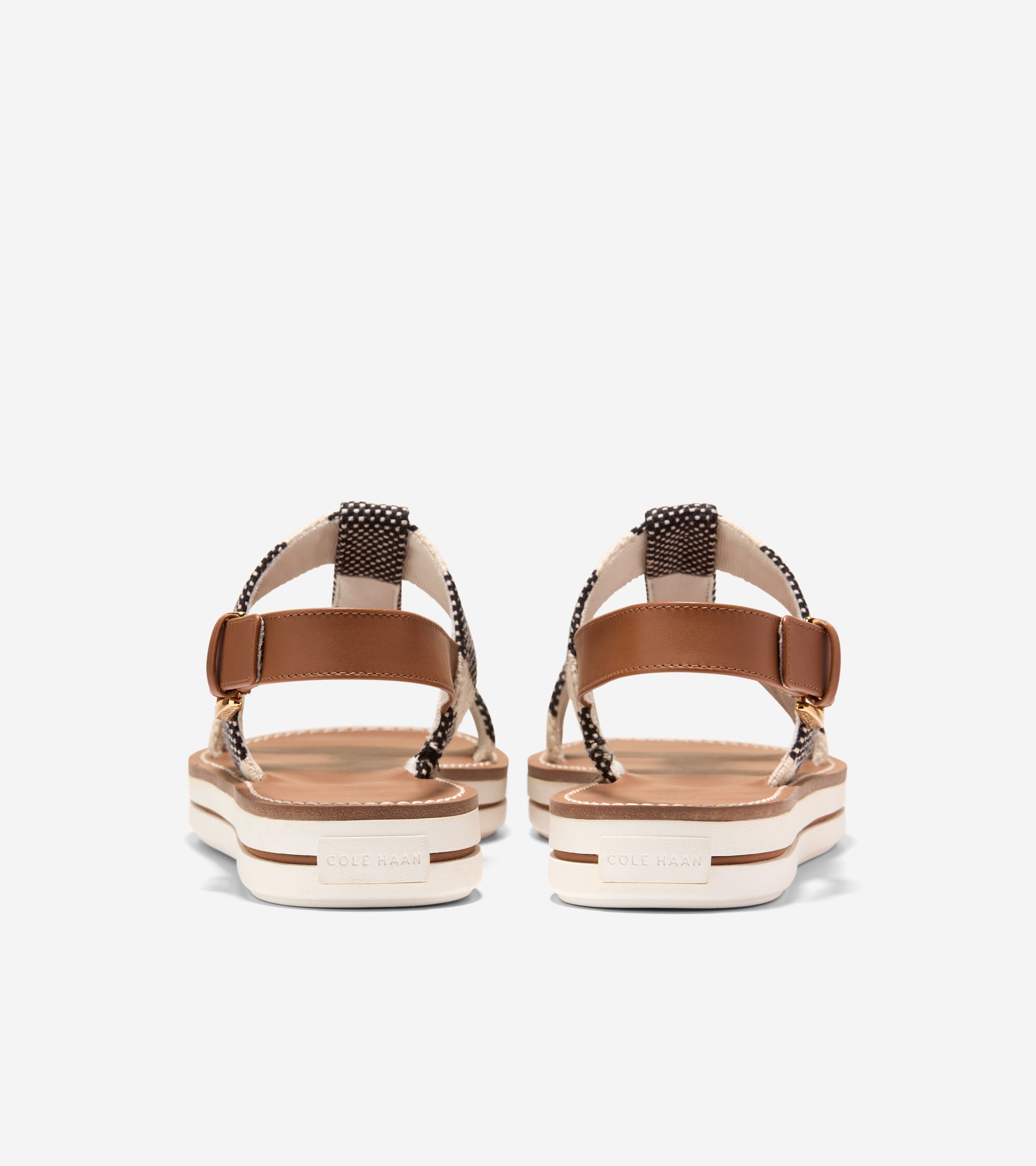 W36541:BLACK & NATURAL STRIPE CANVAS / CH BRITISH TAN LTHR
